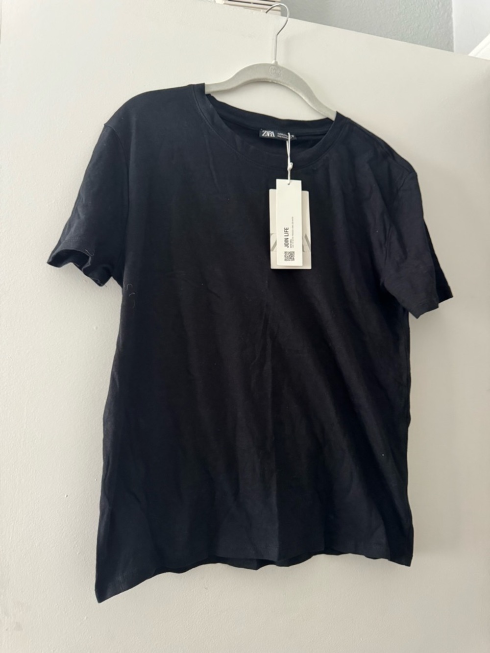 NWT Zara Black Crew Neck T-Shirt